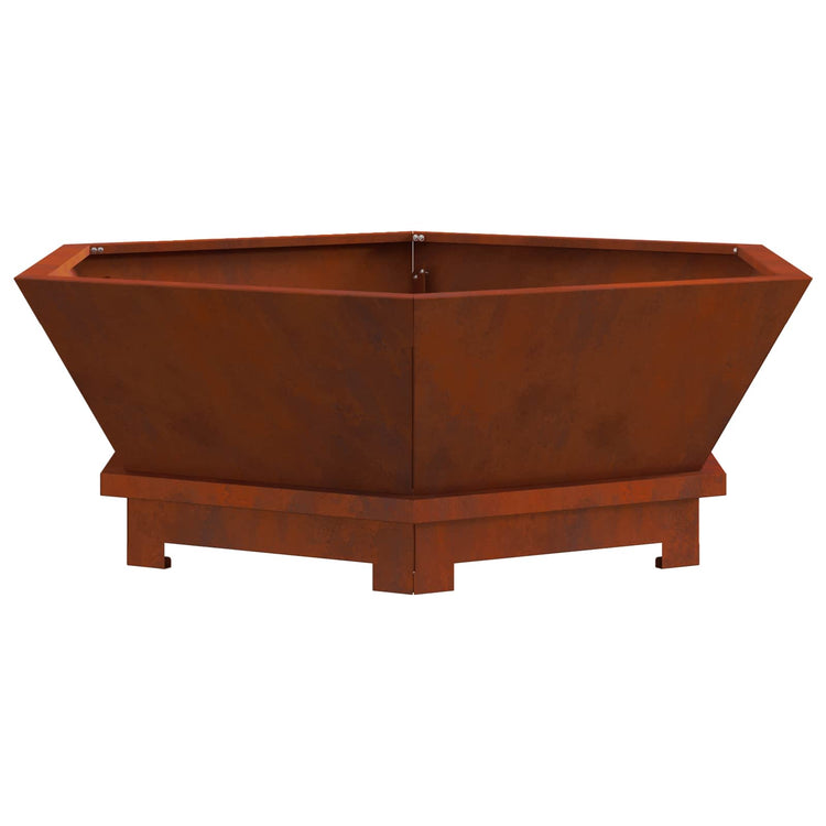 Vidaxl brasero marron 75 x 75 x 28 cm acier corten