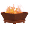Vidaxl brasero marron 75 x 75 x 28 cm acier corten
