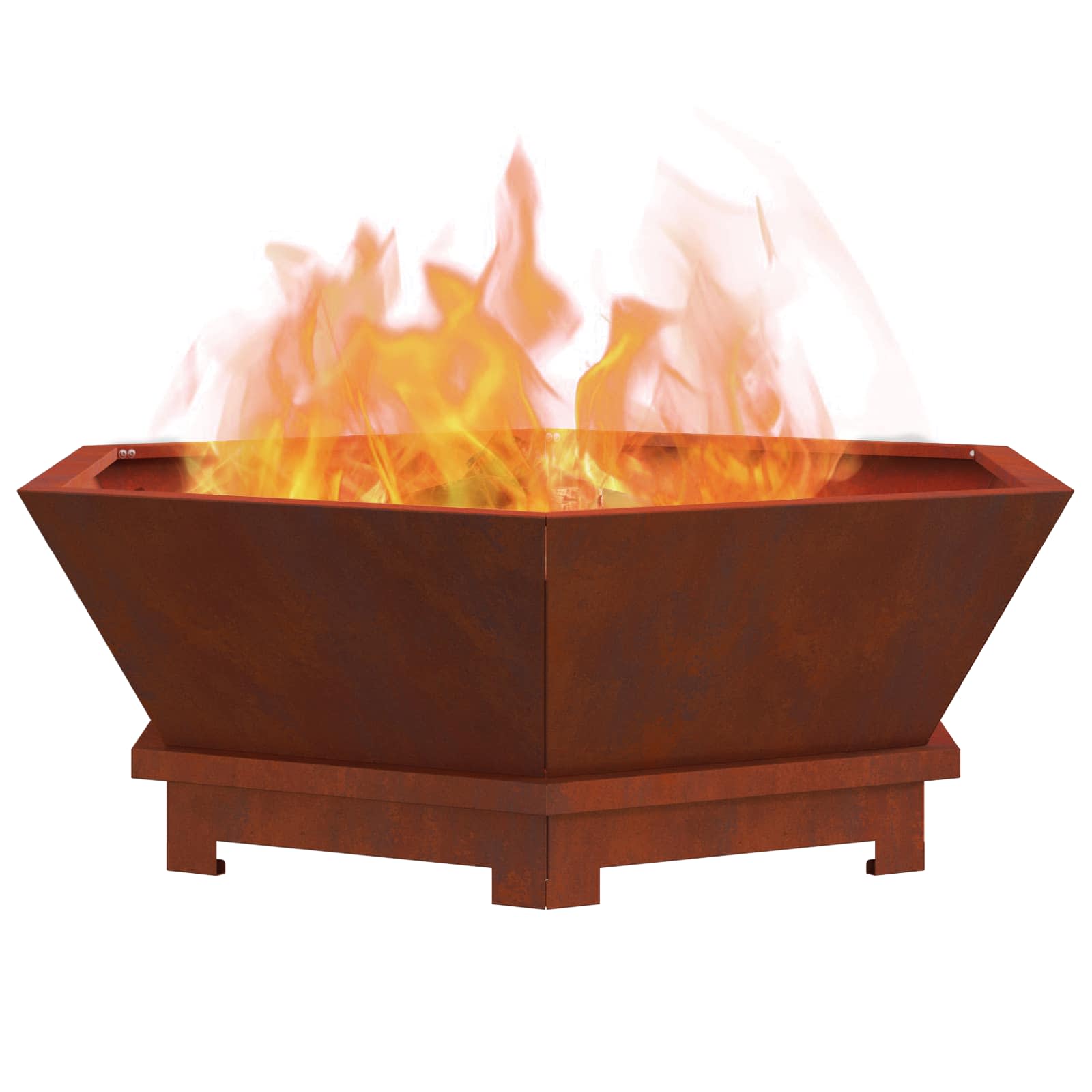 Vidaxl brasero marron 75 x 75 x 28 cm acier corten