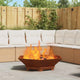 Vidaxl brasero marron 100 x 100 x 28 cm acier corten