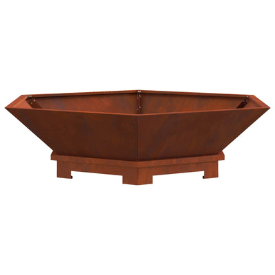 Vidaxl brasero marron 100 x 100 x 28 cm acier corten