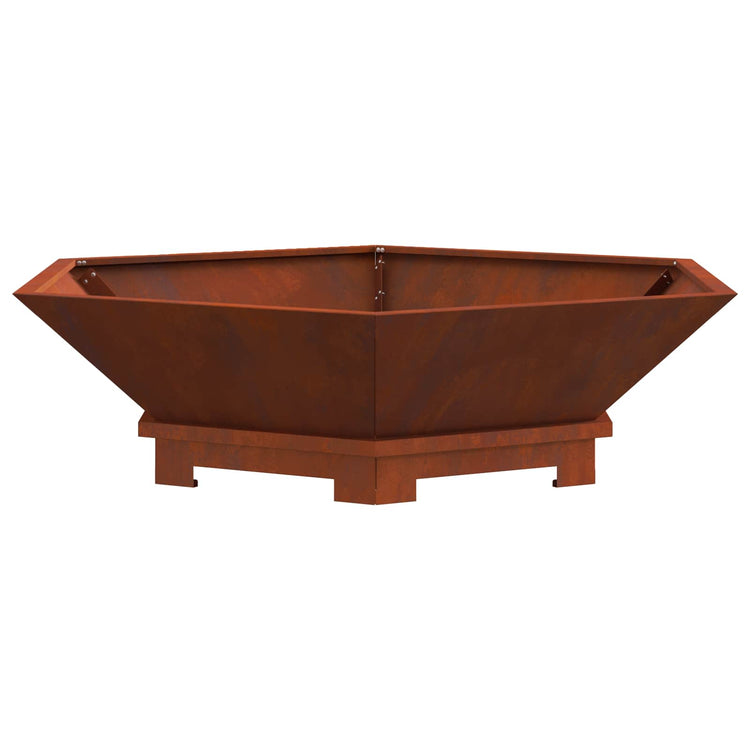 Vidaxl brasero marron 100 x 100 x 28 cm acier corten