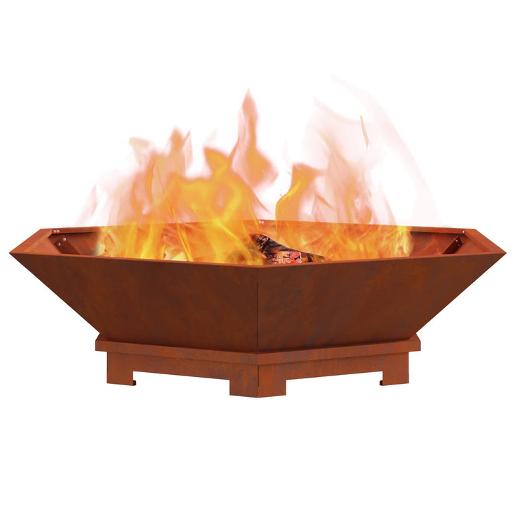 Vidaxl brasero marron 100 x 100 x 28 cm acier corten
