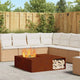Vidaxl brasero marron 100 x 100 x 30 cm acier corten