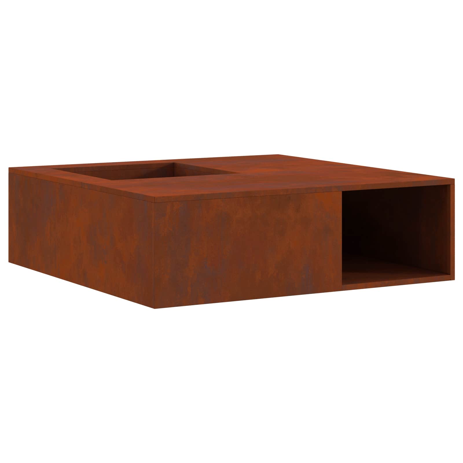 Vidaxl brasero marron 100 x 100 x 30 cm acier corten