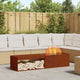 Vidaxl brasero marron 160 x 45 x 35 cm acier