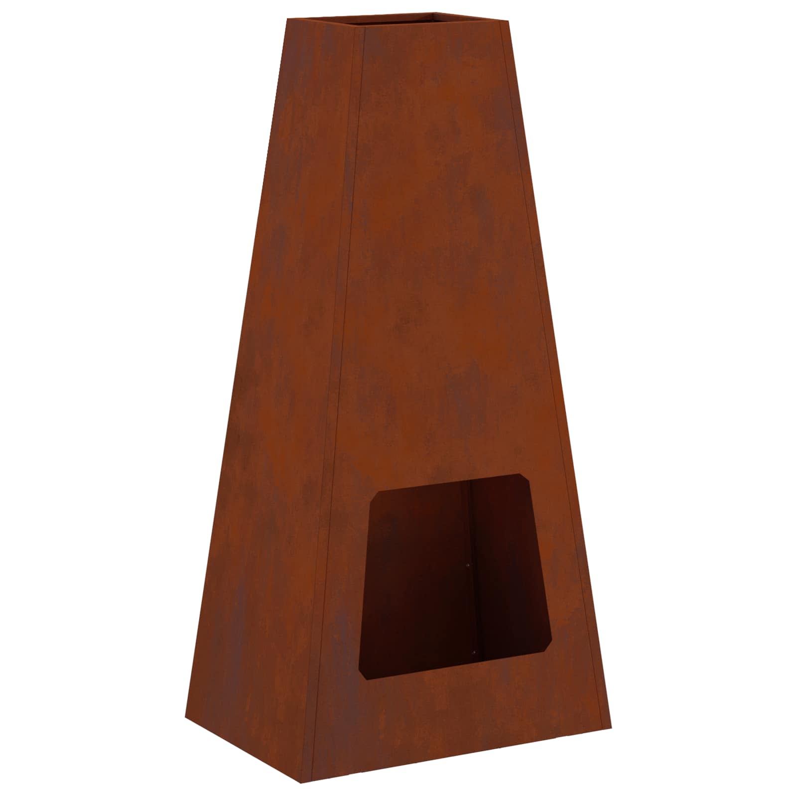 Vidaxl brasero marron 50 x 35 x 100 cm acier corten