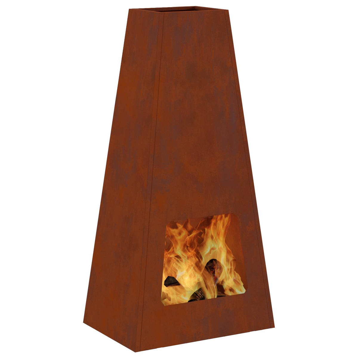 Vidaxl brasero marron 50 x 35 x 100 cm acier corten