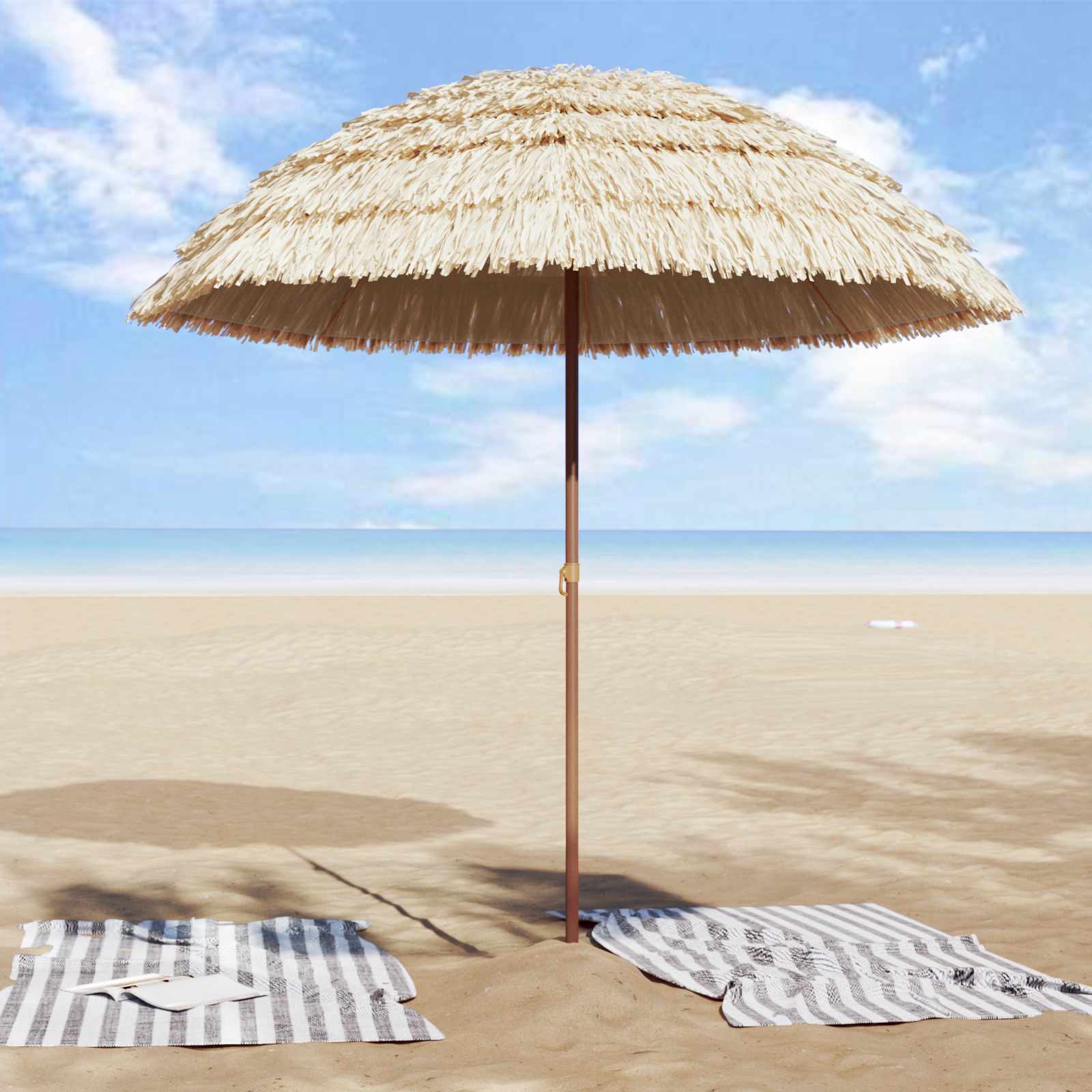 Vidaxx parasol de plage naturel 255 x 255 x 255 cm polyester et acier