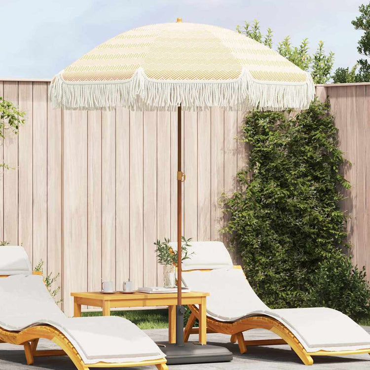 VidaXL parasol de plage jaune et blanc 160 x 160 x 196 cm polyester et acier