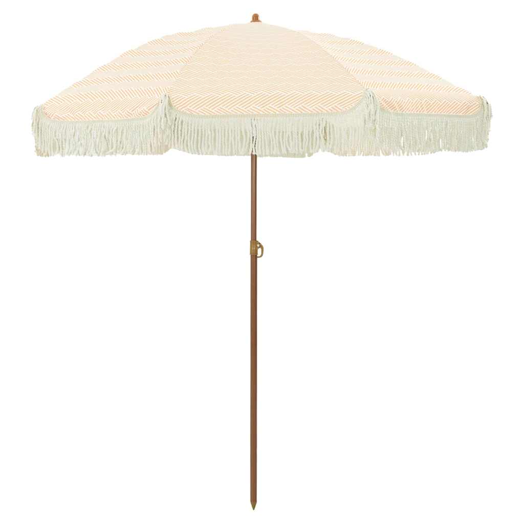 VidaXL parasol de plage jaune et blanc 160 x 160 x 196 cm polyester et acier