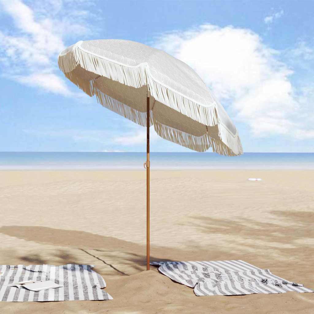 Parasol de plage Vidaxl gris et blanc 160 x 160 x 196 cm