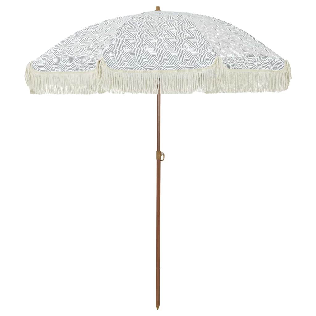 Parasol de plage Vidaxl gris et blanc 160 x 160 x 196 cm