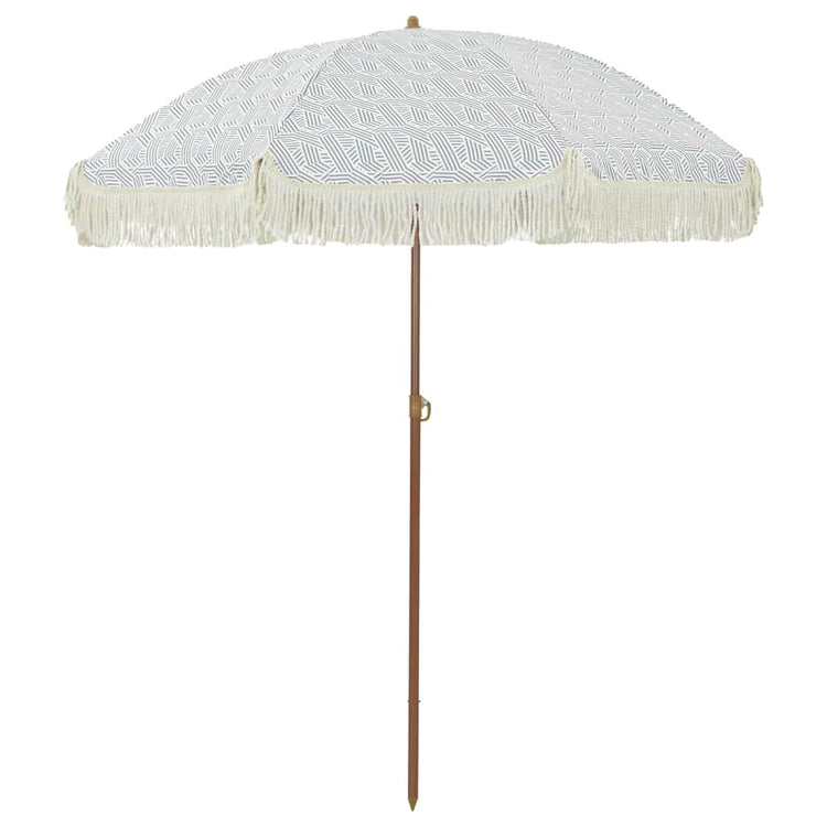 Parasol de plage Vidaxl gris et blanc 160 x 160 x 196 cm