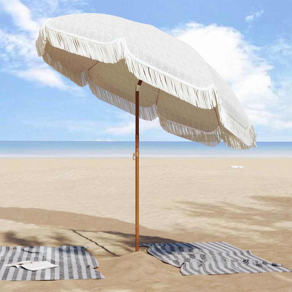 Parasol de plage VidaXL gris et blanc 205 x 205 x 210 cm
