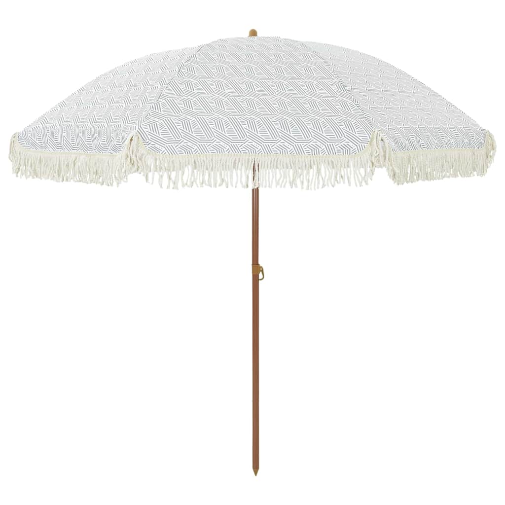 Parasol de plage VidaXL gris et blanc 205 x 205 x 210 cm