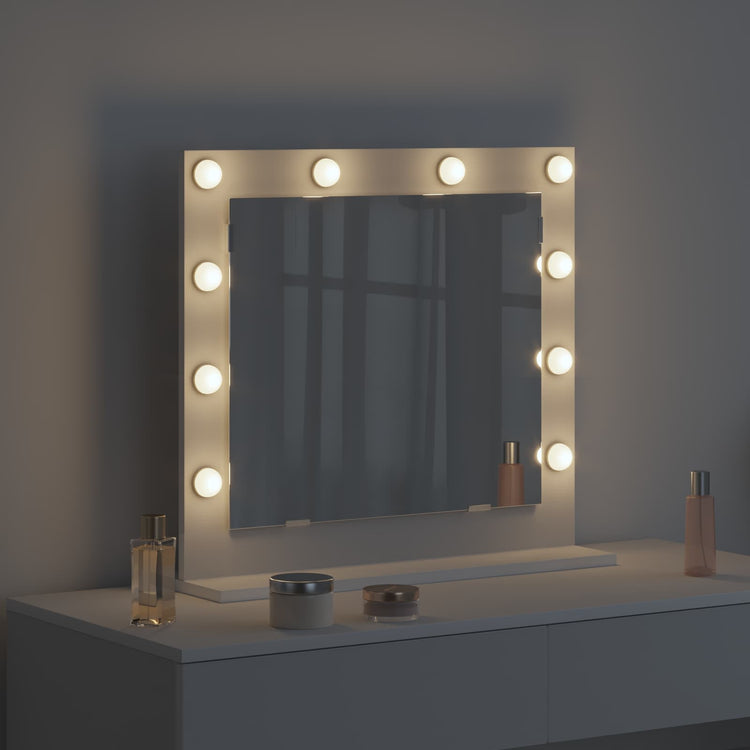 Vidaxx miroir de maquillage blanc 60 x 55 x 18 cm verre et bois avec plastique