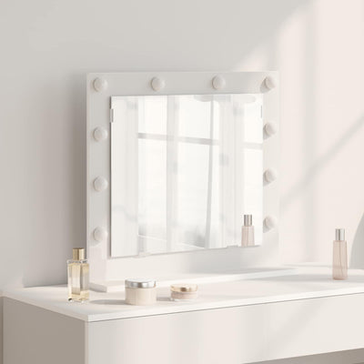 Vidaxx miroir de maquillage blanc 60 x 55 x 18 cm verre et bois avec plastique