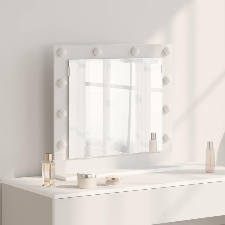 Vidaxx miroir de maquillage blanc 60 x 55 x 18 cm verre et bois avec plastique