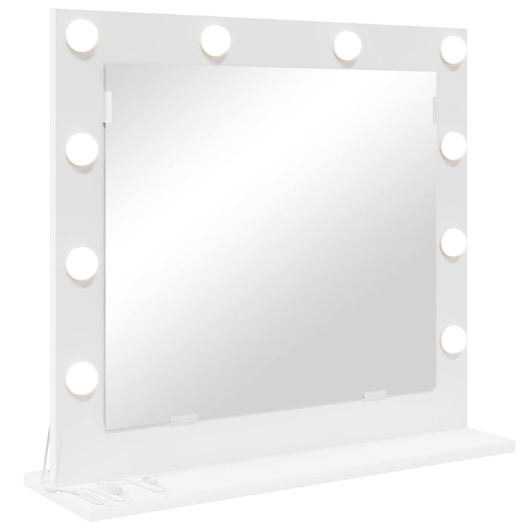 Vidaxx miroir de maquillage blanc 60 x 55 x 18 cm verre et bois avec plastique
