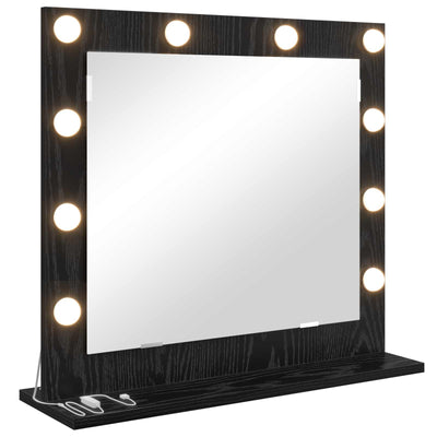 Vidaxx miroir de maquillage rectangulaire chêne noir 60 x 55 x 18 cm