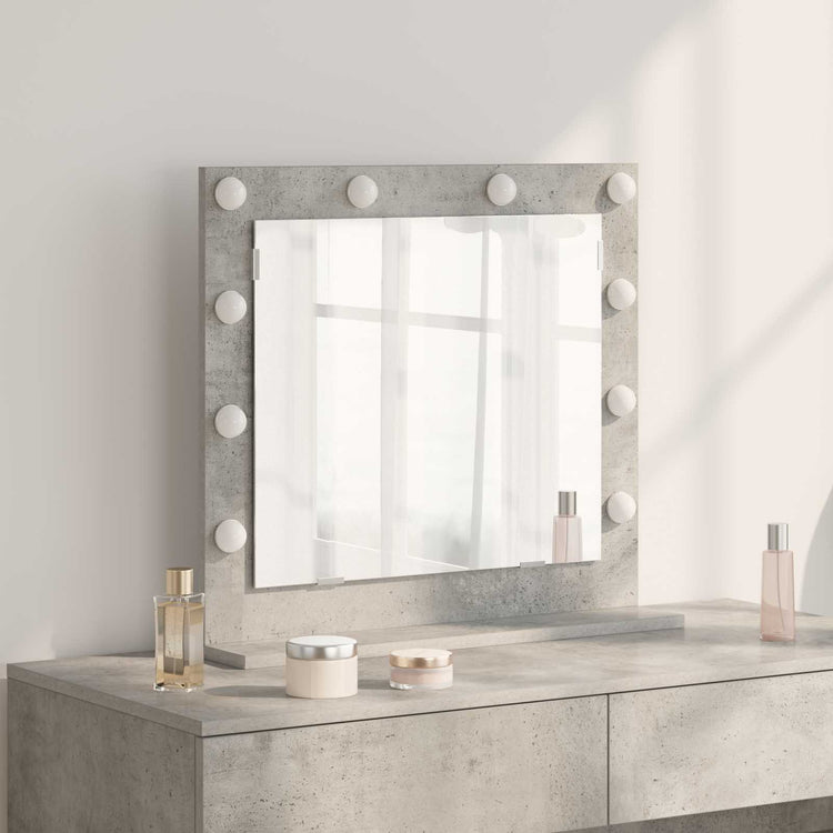 Vidaxx miroir de maquillage rectangulaire gris béton 60 x 55 x 18 cm