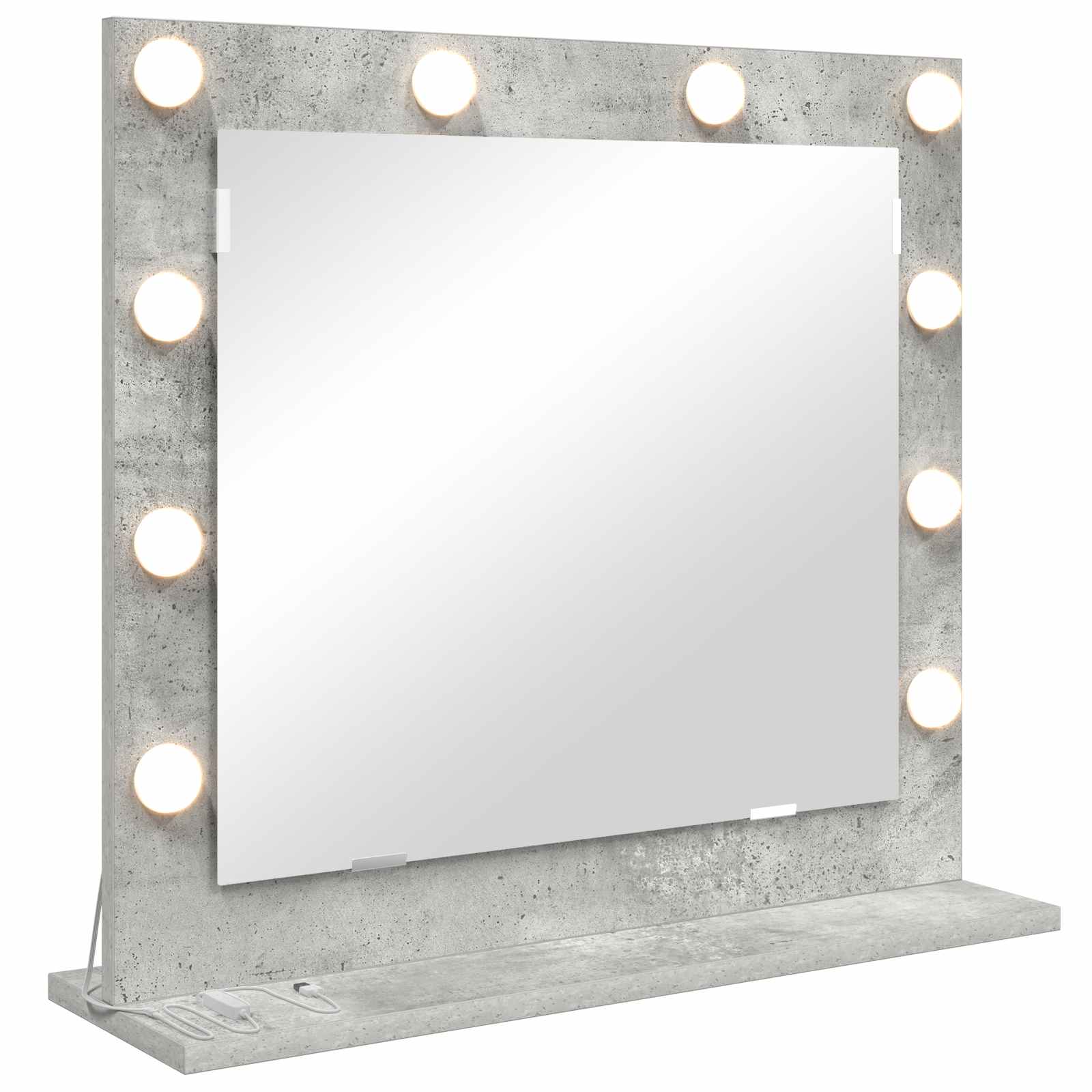 Vidaxx miroir de maquillage rectangulaire gris béton 60 x 55 x 18 cm