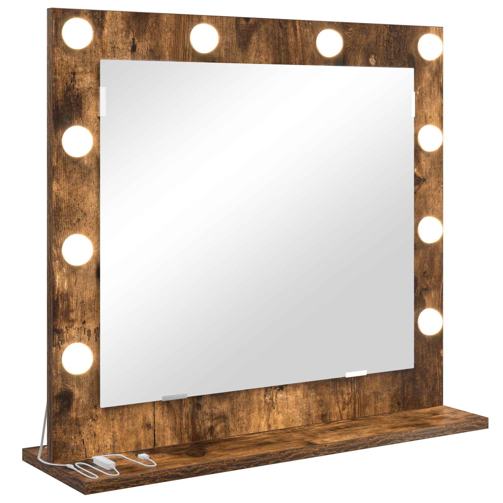 Vidaxx miroir de maquillage rectangulaire chêne fumé 60 x 55 x 18 cm