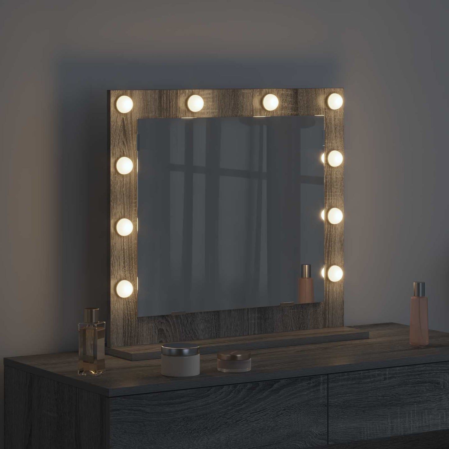 Vidaxx miroir de maquillage rectangulaire gris sonoma 60 x 55 x 18 cm