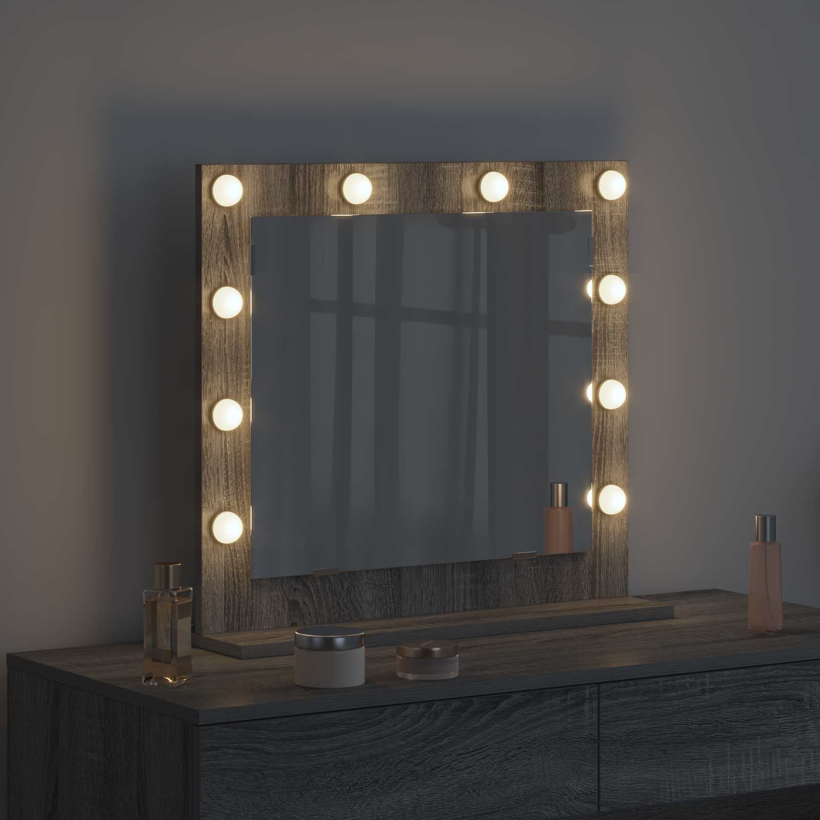Vidaxx miroir de maquillage rectangulaire gris sonoma 60 x 55 x 18 cm