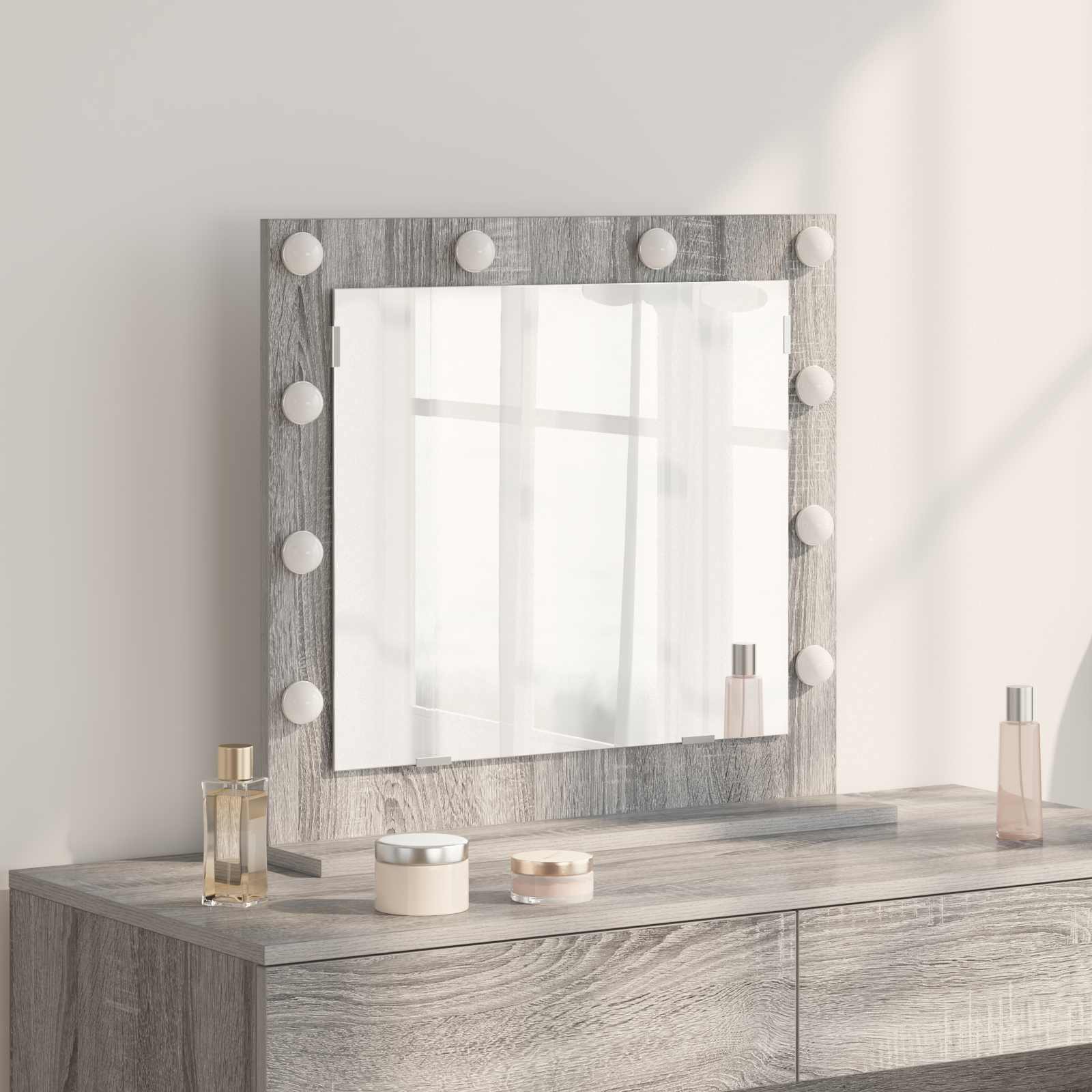 Vidaxx miroir de maquillage rectangulaire gris sonoma 60 x 55 x 18 cm