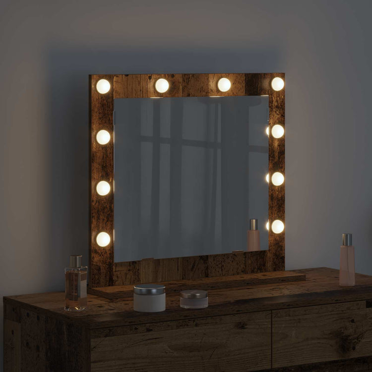Vidaxx miroir de maquillage rectangulaire avec miroir vieux bois 60 x 55 x 18 cm