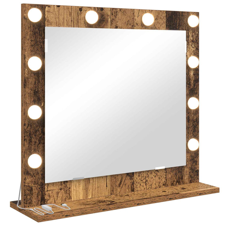 Vidaxx miroir de maquillage rectangulaire avec miroir vieux bois 60 x 55 x 18 cm