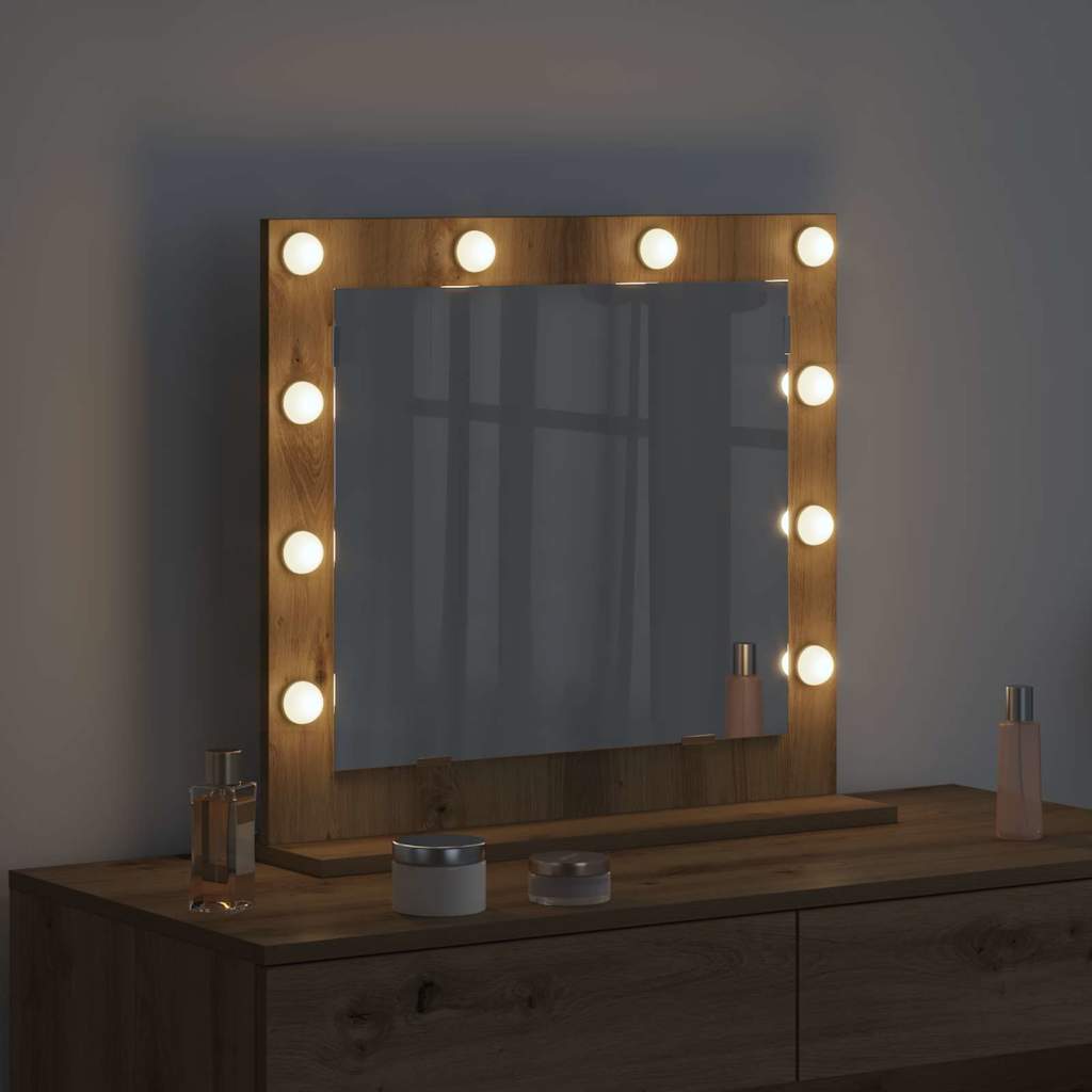 Vidaxx miroir de maquillage rectangulaire chêne artisanal 60 x 55 x 18 cm