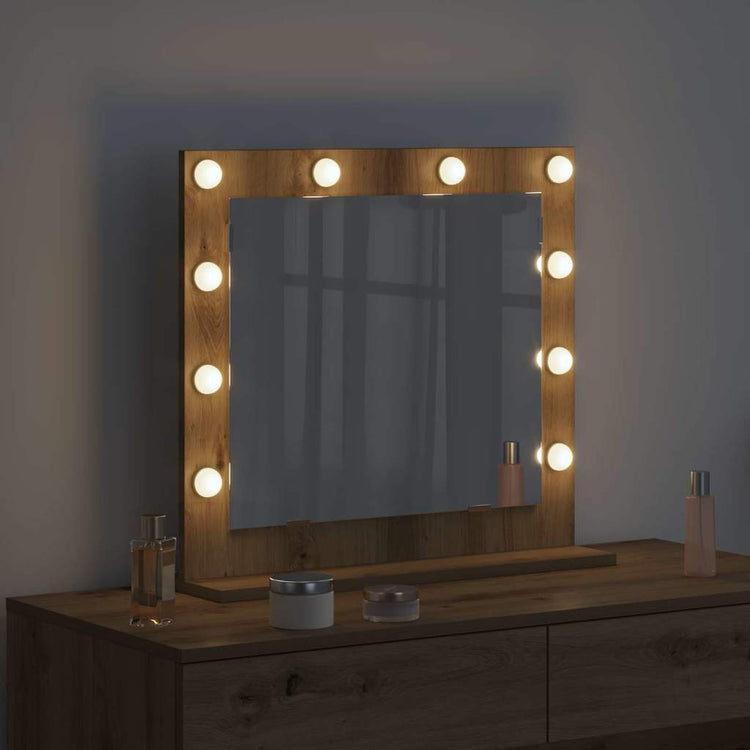 Vidaxx miroir de maquillage rectangulaire chêne artisanal 60 x 55 x 18 cm