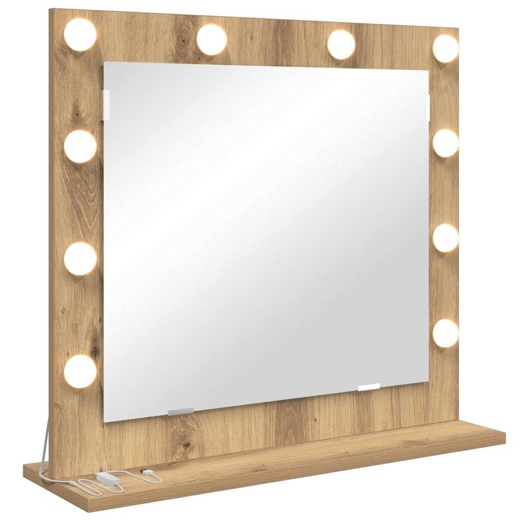 Vidaxx miroir de maquillage rectangulaire chêne artisanal 60 x 55 x 18 cm