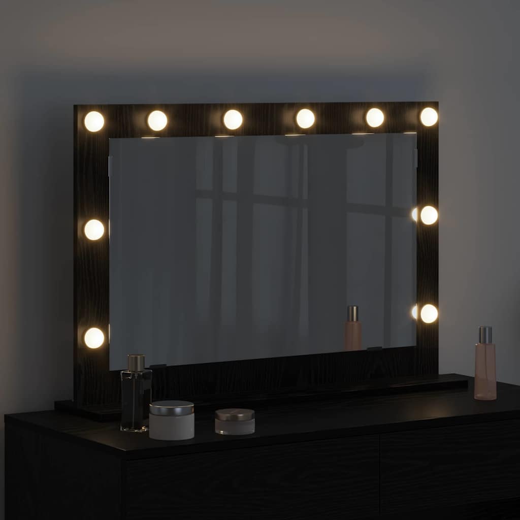 Vidaxx miroir de maquillage rectangulaire chêne noir 80 x 15 x 18 cm