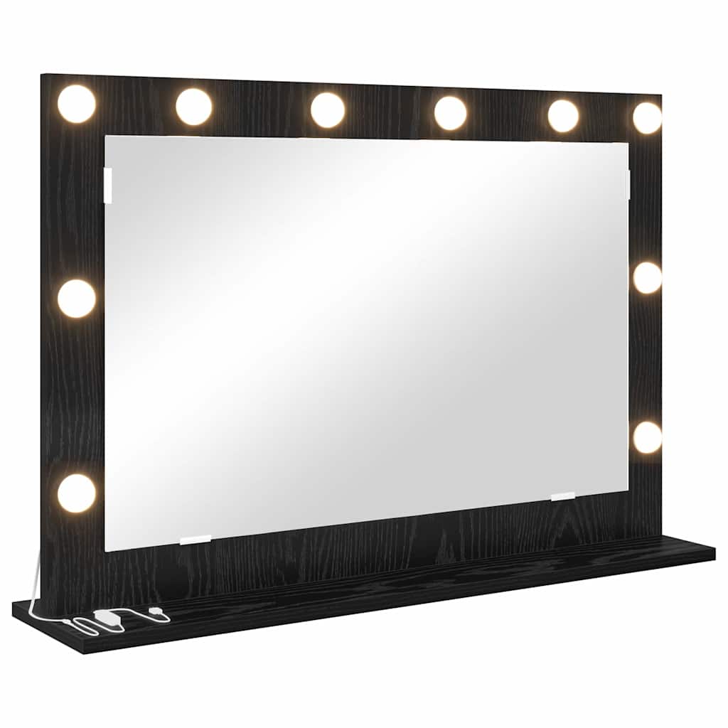 Vidaxx miroir de maquillage rectangulaire chêne noir 80 x 15 x 18 cm