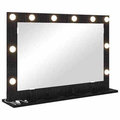 Vidaxx miroir de maquillage rectangulaire chêne noir 80 x 15 x 18 cm
