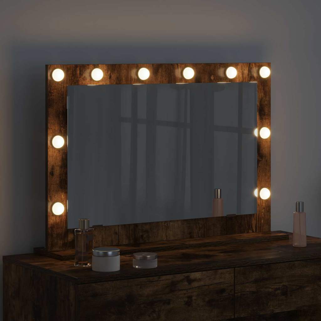 Vidaxx miroir de maquillage rectangulaire chêne fumé 80 x 55 x 18 cm