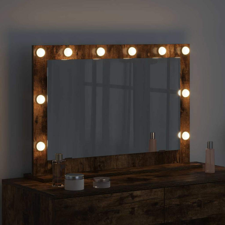 Vidaxx miroir de maquillage rectangulaire chêne fumé 80 x 55 x 18 cm