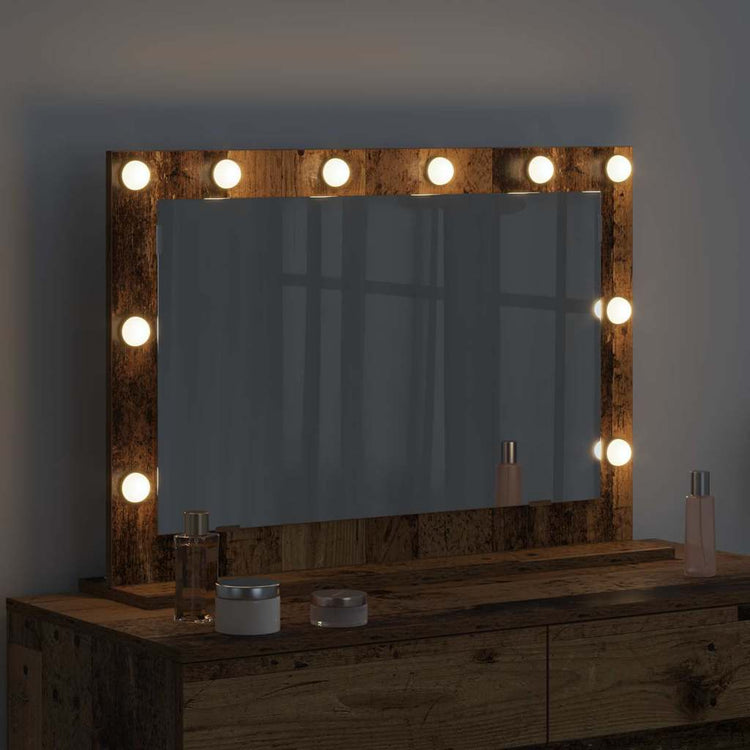 Vidaxx miroir de maquillage rectangulaire avec miroir vieux bois 80 x 55 x 18 cm