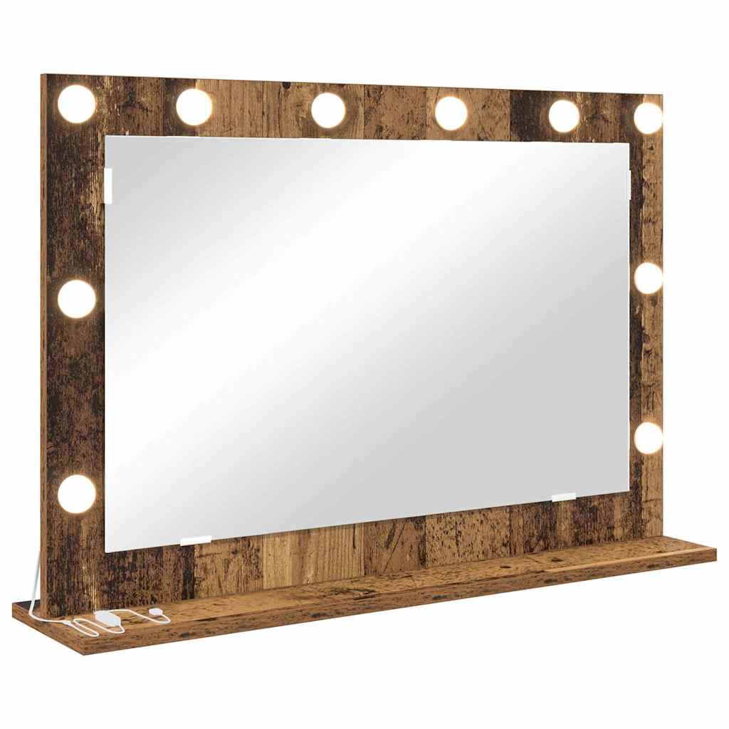 Vidaxx miroir de maquillage rectangulaire avec miroir vieux bois 80 x 55 x 18 cm