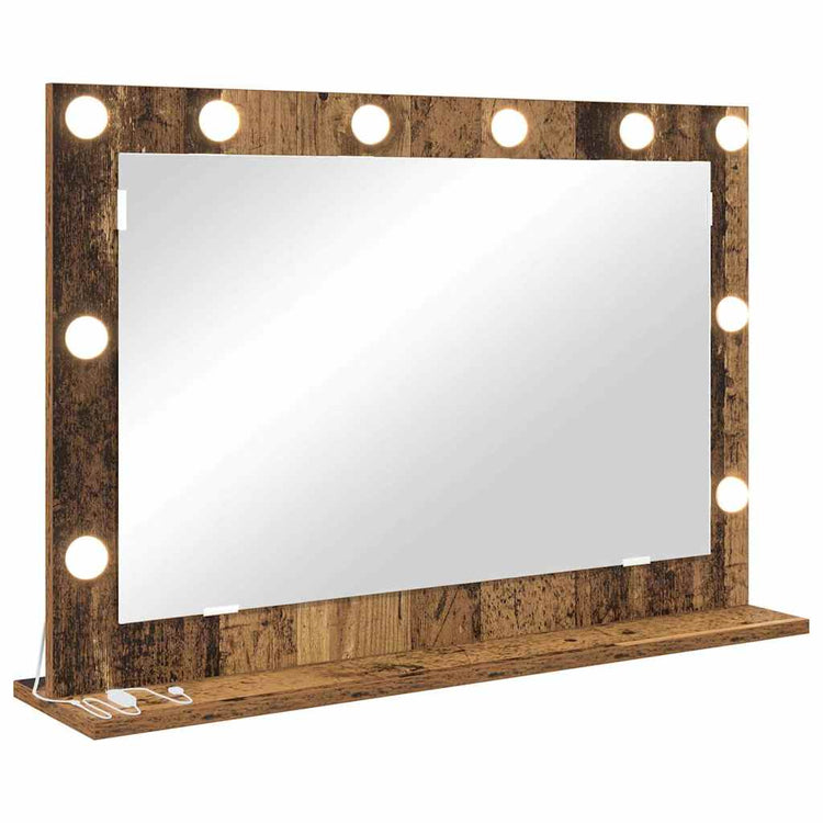 Vidaxx miroir de maquillage rectangulaire avec miroir vieux bois 80 x 55 x 18 cm