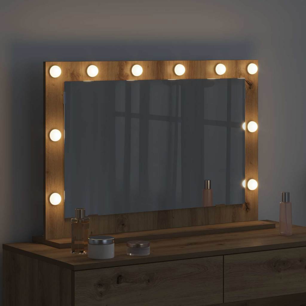Vidaxx miroir de maquillage rectangulaire chêne artisanal 80 x 55 x 18 cm