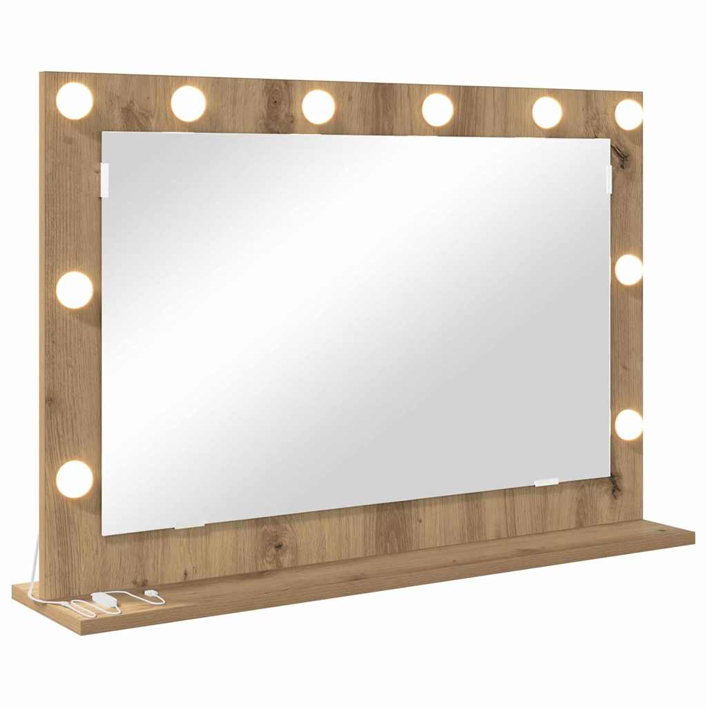 Vidaxx miroir de maquillage rectangulaire chêne artisanal 80 x 55 x 18 cm