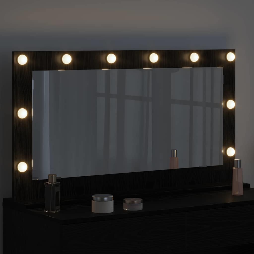 Vidaxx miroir de maquillage rectangulaire chêne noir 100 x 55 x 18 cm
