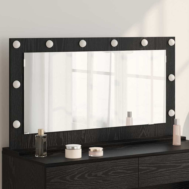Vidaxx miroir de maquillage rectangulaire chêne noir 100 x 55 x 18 cm