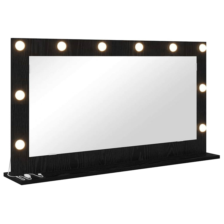 Vidaxx miroir de maquillage rectangulaire chêne noir 100 x 55 x 18 cm