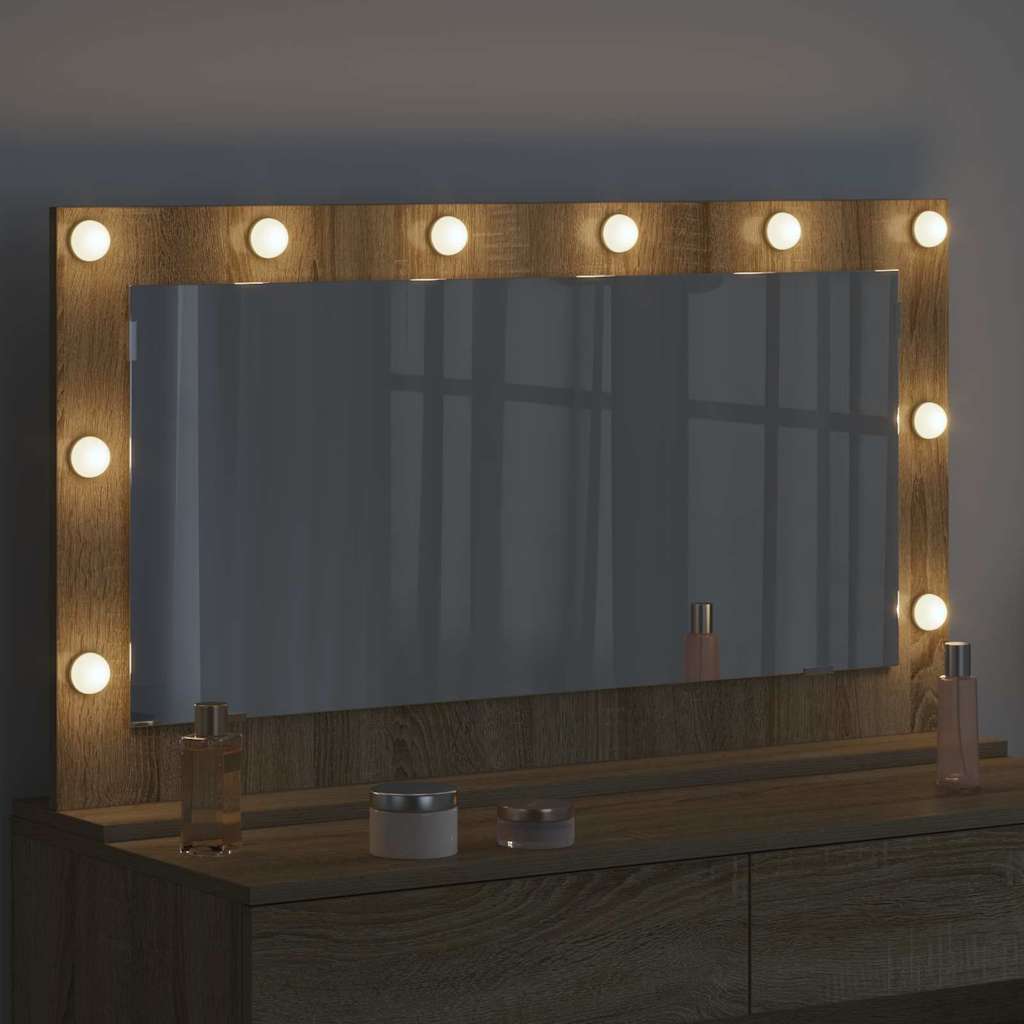 Vidaxx miroir de maquillage rectangulaire chêne sonoma 100 x 55 x 18 cm